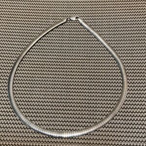 Polished Silver Herringbone Necklace - Women's Jewelry